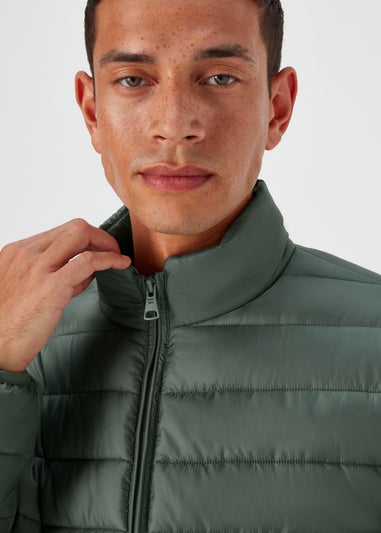 Sage Funnel Neck Puffer Coat