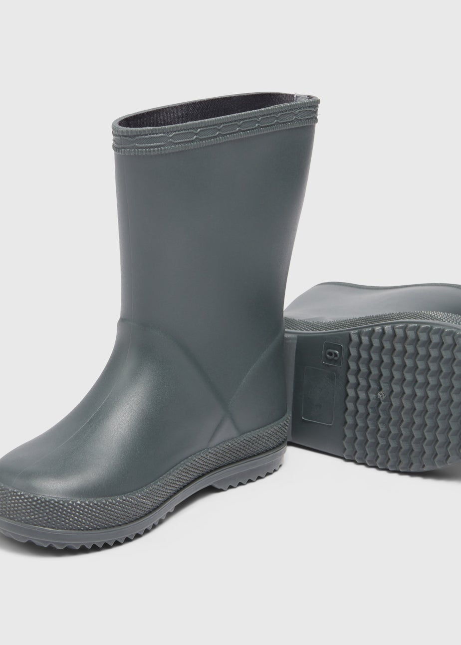 Boys Khaki PVC Wellies (Younger 4-Older 12)