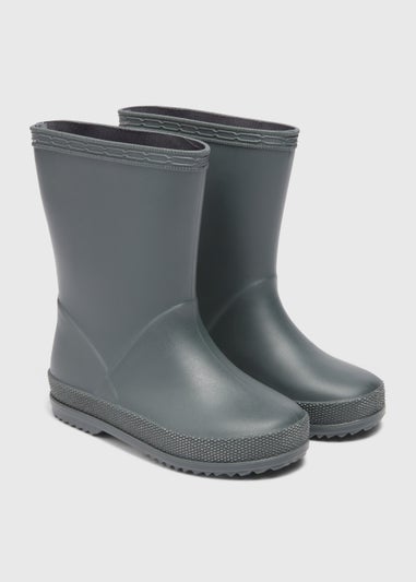 Boys Khaki PVC Wellies (Younger 4-Older 12)