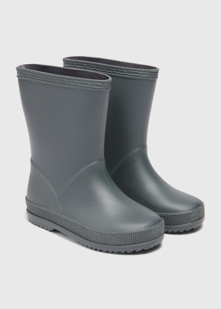 Boys Khaki PVC Wellies (Younger 4-Older 12)