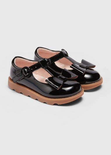 Girls Black T-Bar School Shoes (Younger 4-12)