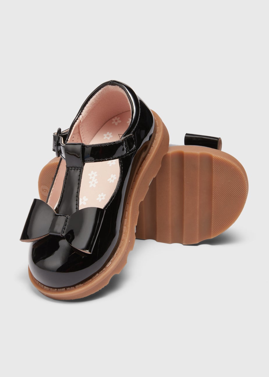 Girls Black T-Bar School Shoes (Younger 4-12)