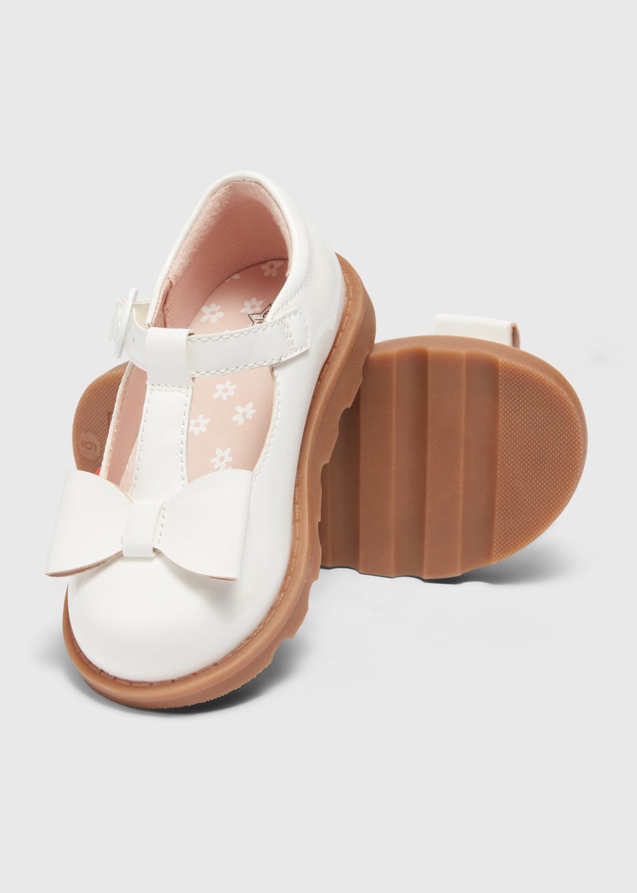 Girls White T-Bar Shoes (Younger 4-12)