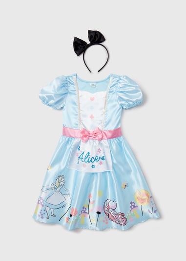 Kids Blue Disney Alice In Wonderland Fancy Dress Costume (3-9yrs)