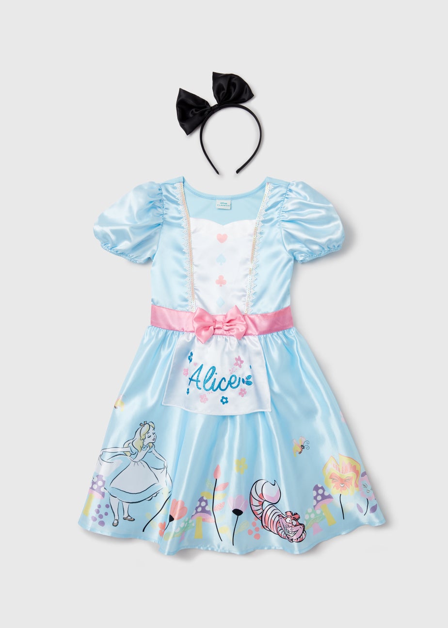 Kids Blue Disney Alice In Wonderland Fancy Dress Costume (3-9yrs)