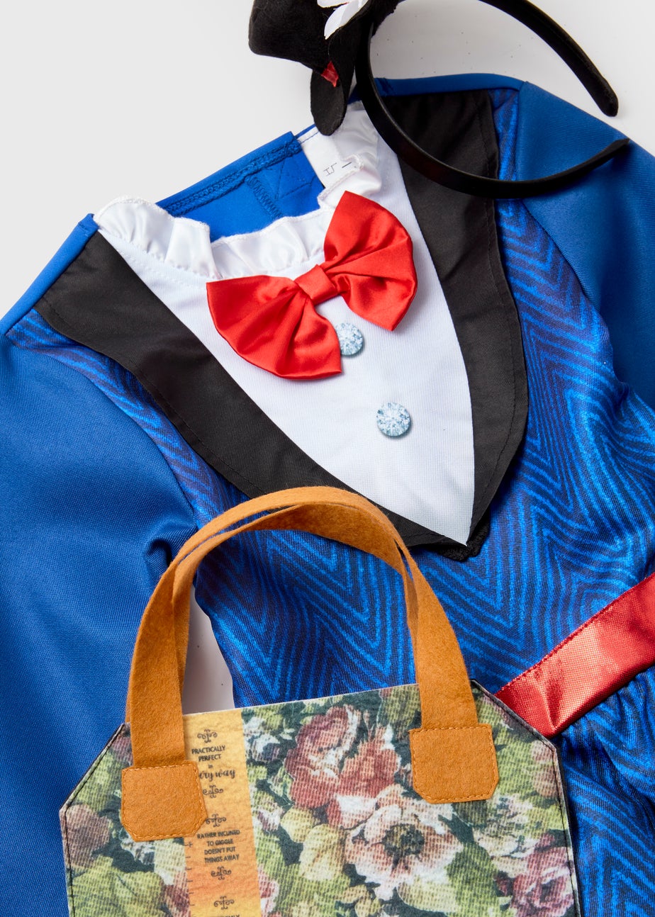 Kids Blue Mary Poppins Fancy Dress Costume (3-9yrs)