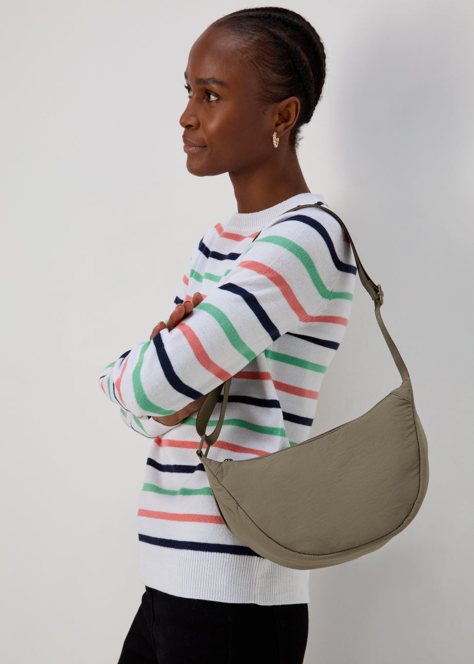 Khaki Nylon Moon Bag