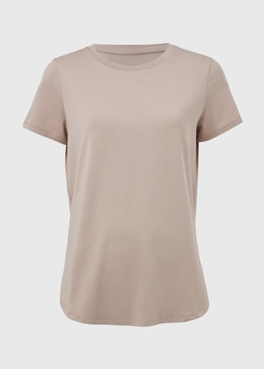 Souluxe Beige Longline Sports T-Shirt
