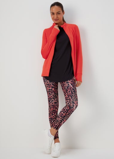 Souluxe Orange Seam Detail Zip Through Jacket