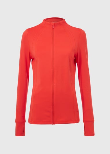 Souluxe Orange Seam Detail Zip Through Jacket