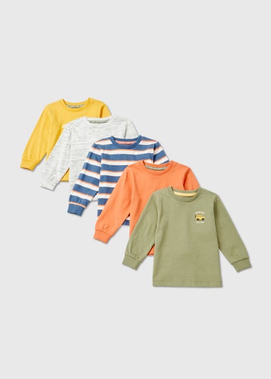 Boys 5 Pack Multicoloured Adventure Print T-Shirts (1-7yrs)