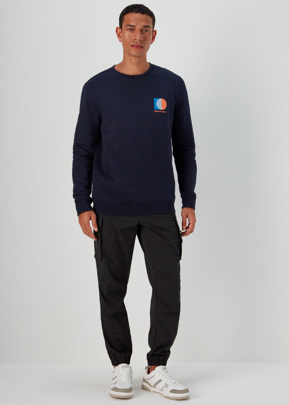 Black Tech Cuffed Cargo Trousers