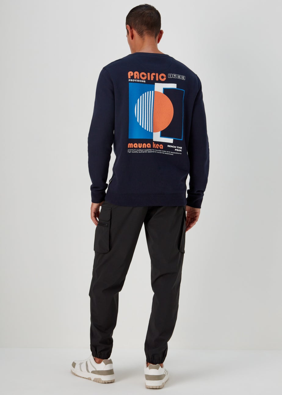 Black Tech Cuffed Cargo Trousers