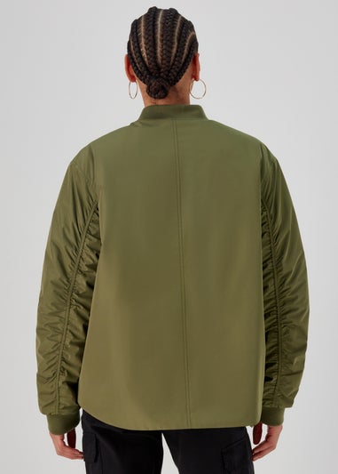 Khaki Padded Bomber Jacket