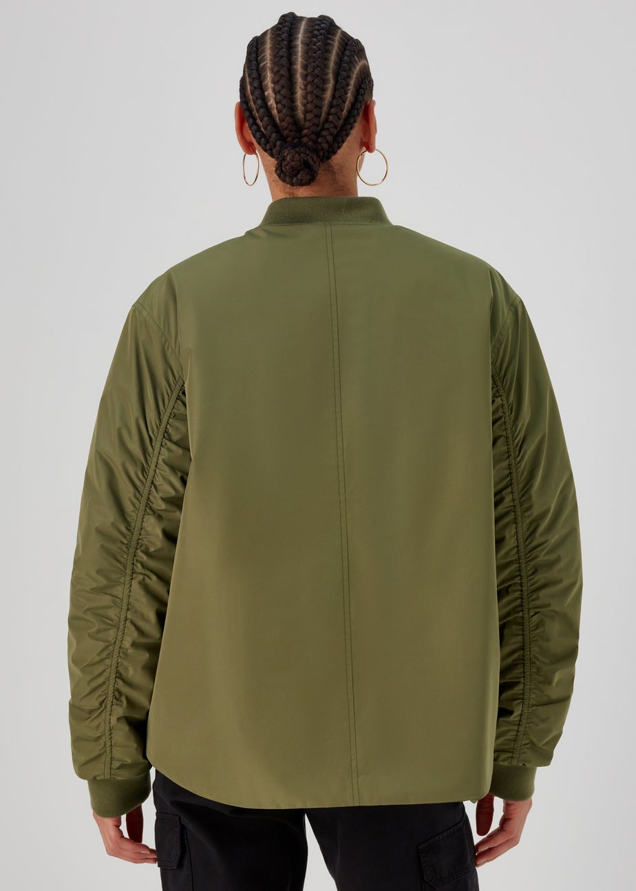 Khaki Padded Bomber Jacket