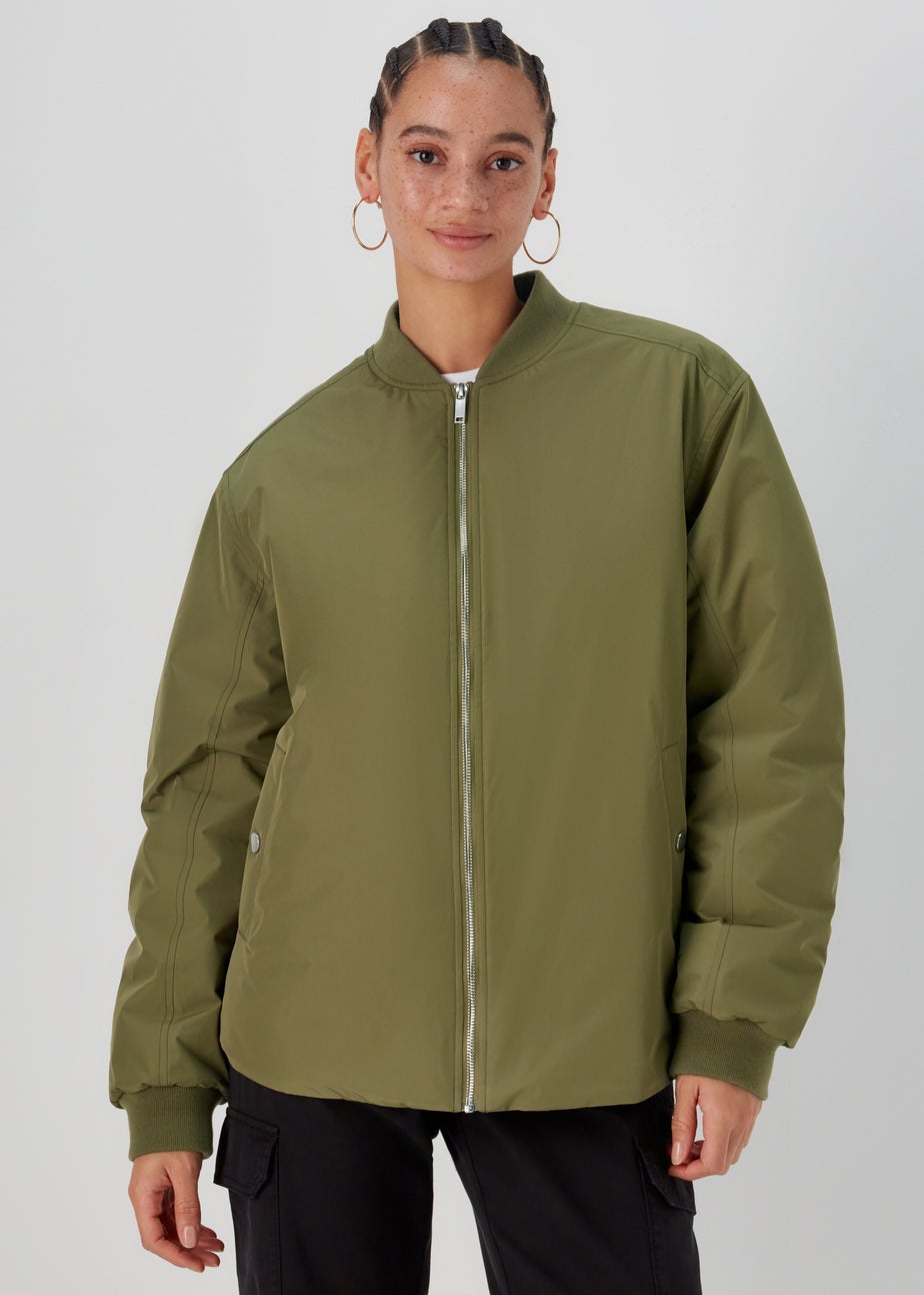 Khaki Padded Bomber Jacket
