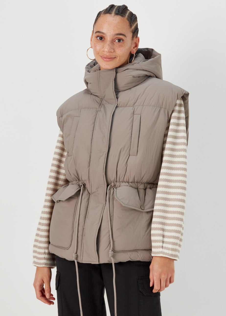 Beige Padded Gilet