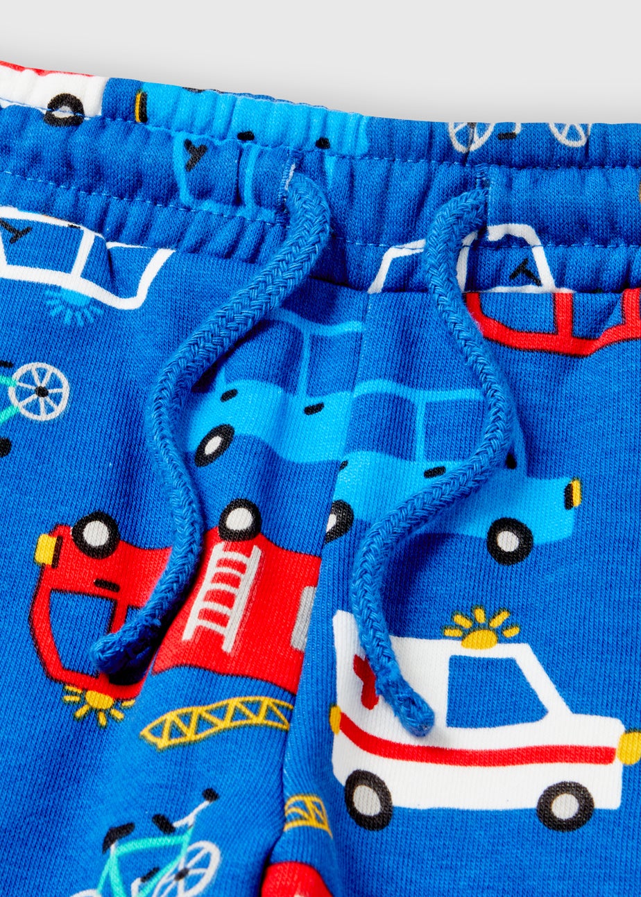 Boys Blue Vehicle Print Joggers (1-7yrs)