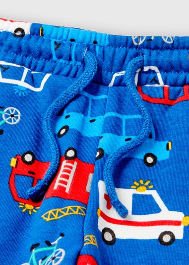 Boys Blue Vehicle Print Joggers (1-7yrs)