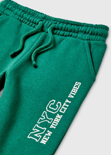 Boys Green New York Print Joggers (1-7yrs)