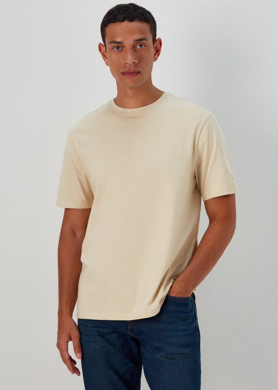 Beige Essential Crew Neck T-Shirt