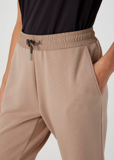 Souluxe Beige Woven Co Ord Sports Joggers