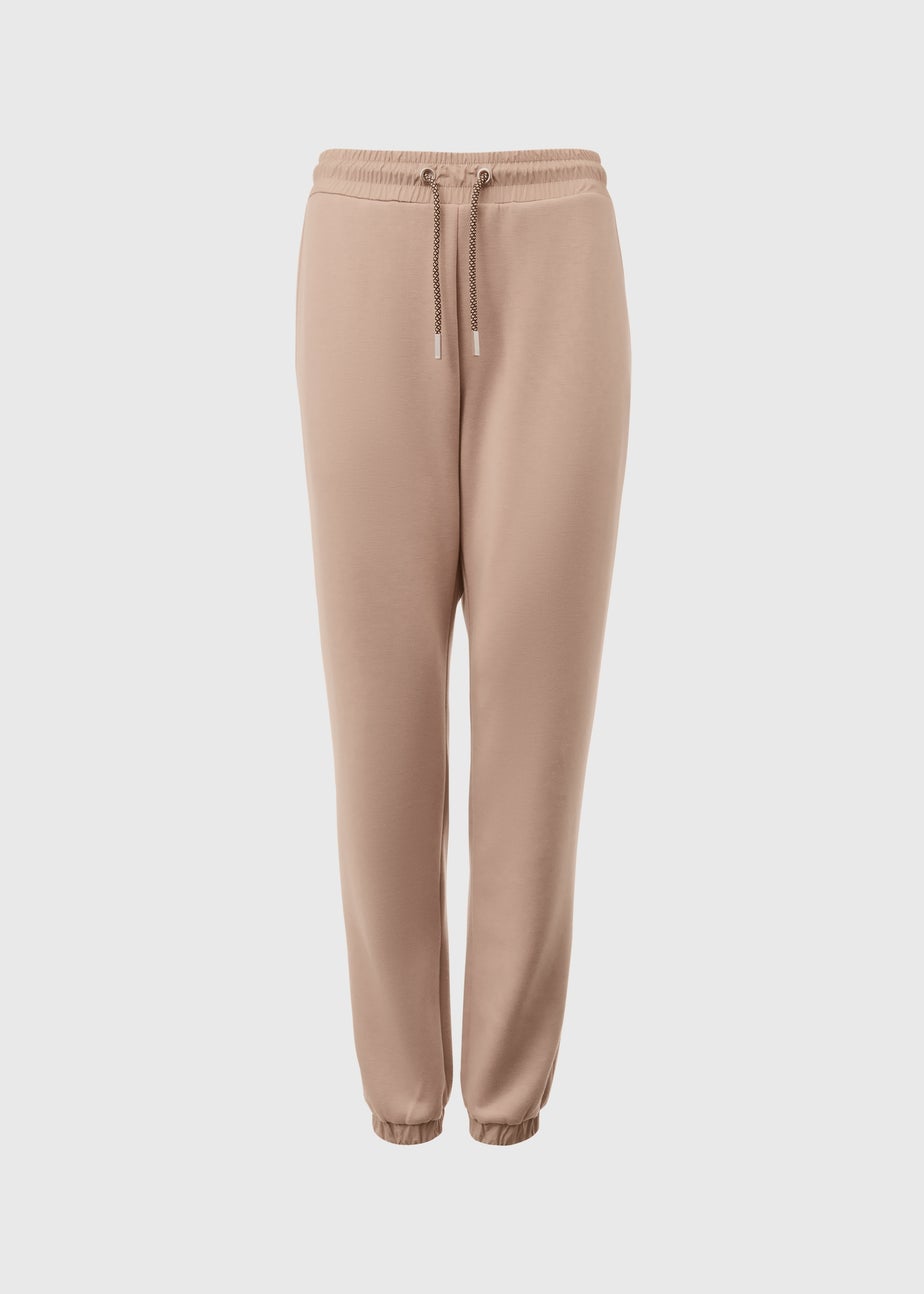 Souluxe Beige Woven Co Ord Sports Joggers