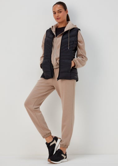 Souluxe Beige Woven Co Ord Sports Joggers