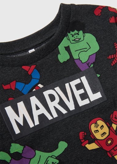 Kids Grey Marvel Print Sweatshirt (9mths-6yrs)