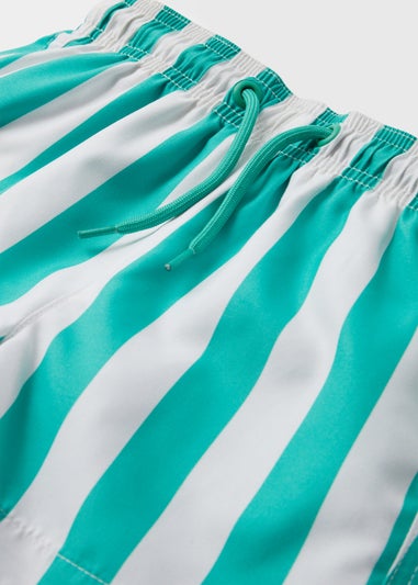 Boys Aqua Stripe Swim Shorts (1-6yrs)