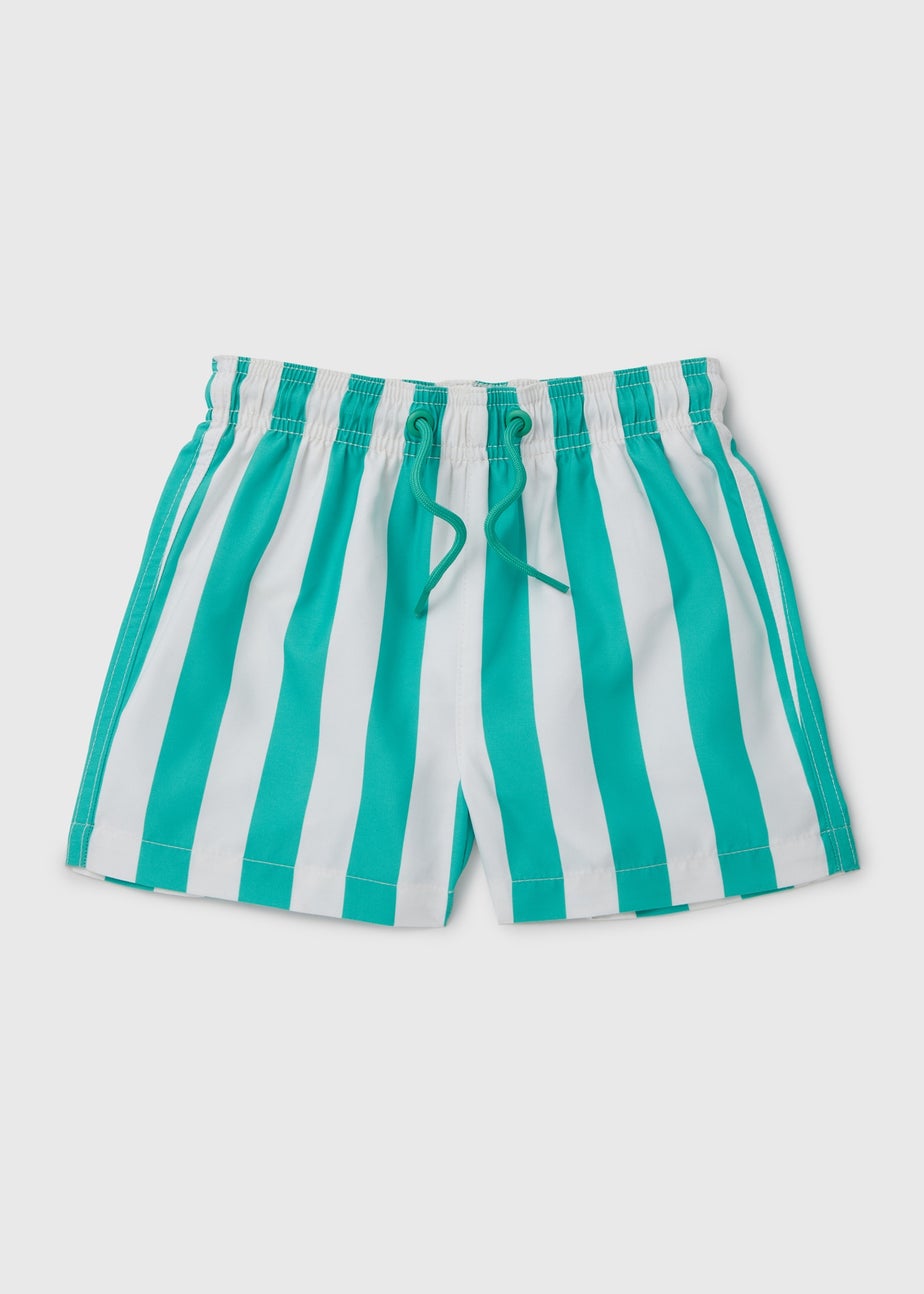 Boys Aqua Stripe Swim Shorts (1-6yrs)