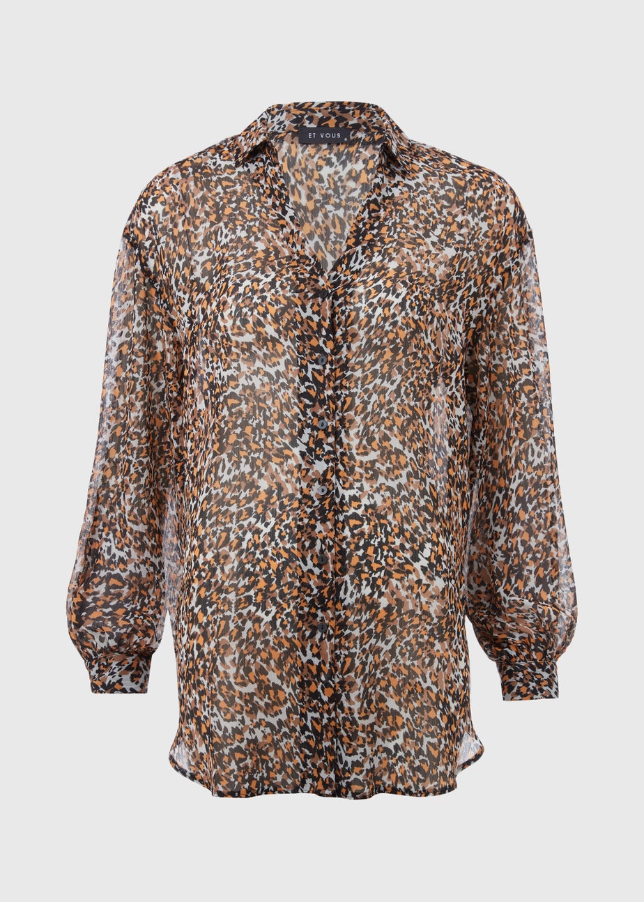 Et Vous Animal Print Blouse