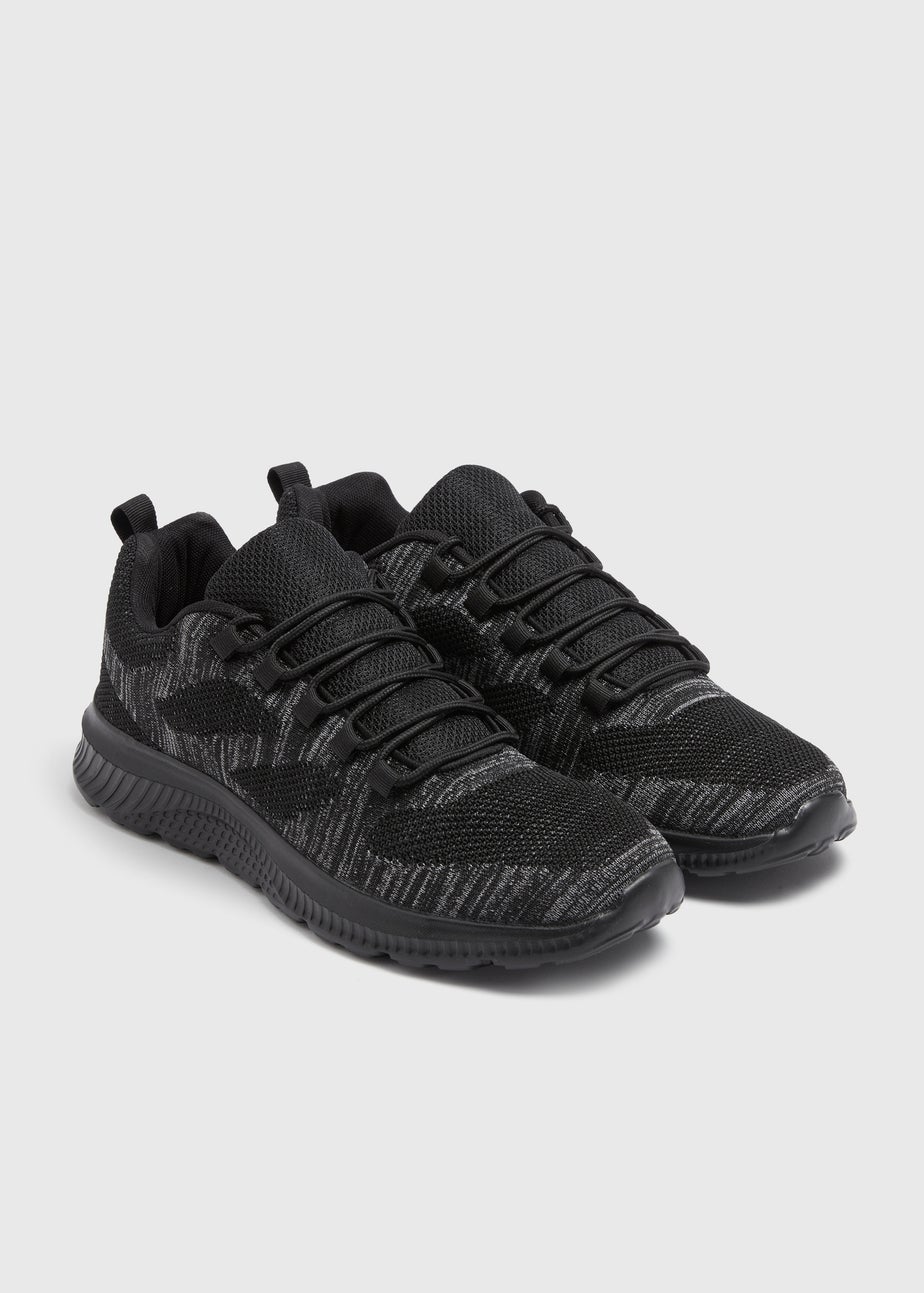 Black Mesh Running Trainers