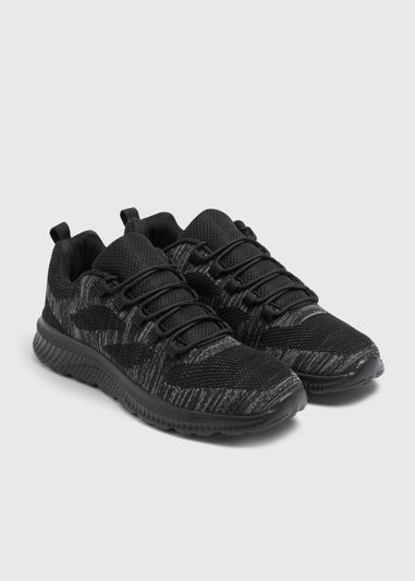 Black Mesh Running Trainers
