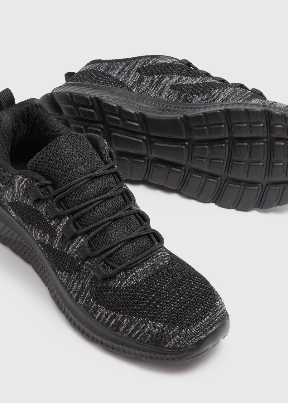 Black Mesh Running Trainers