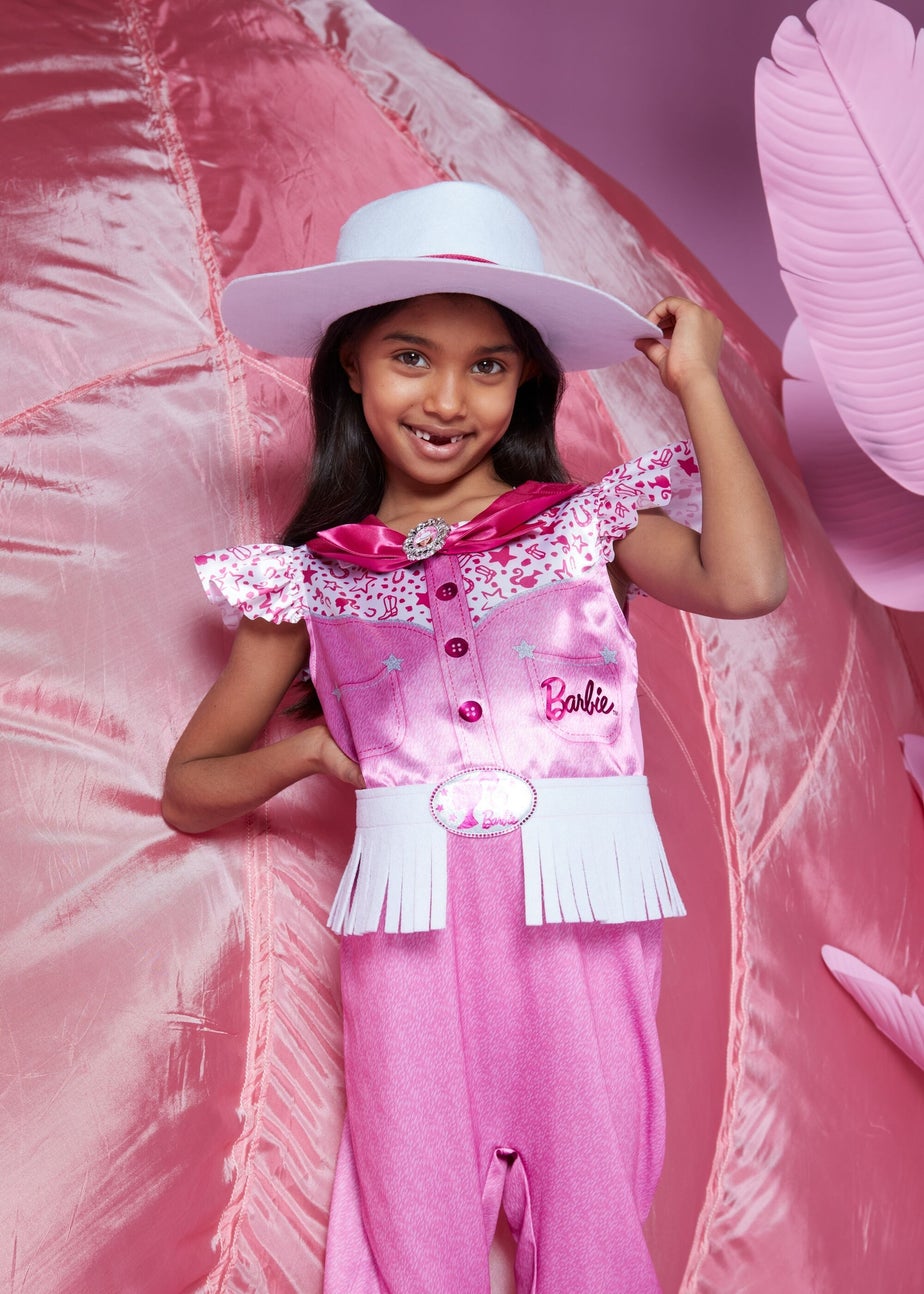 Kids Pink Barbie Cowgirl Fancy Dress Costume (3-9yrs)