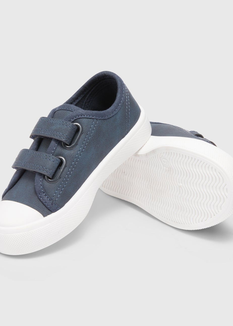 Boys Navy Double Strap Trainers (Younger 4-12)