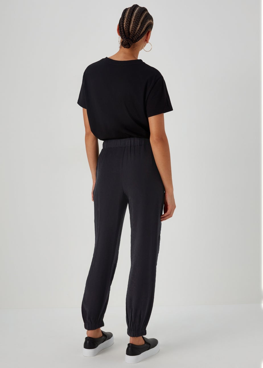 Black Smart Parachute Trousers