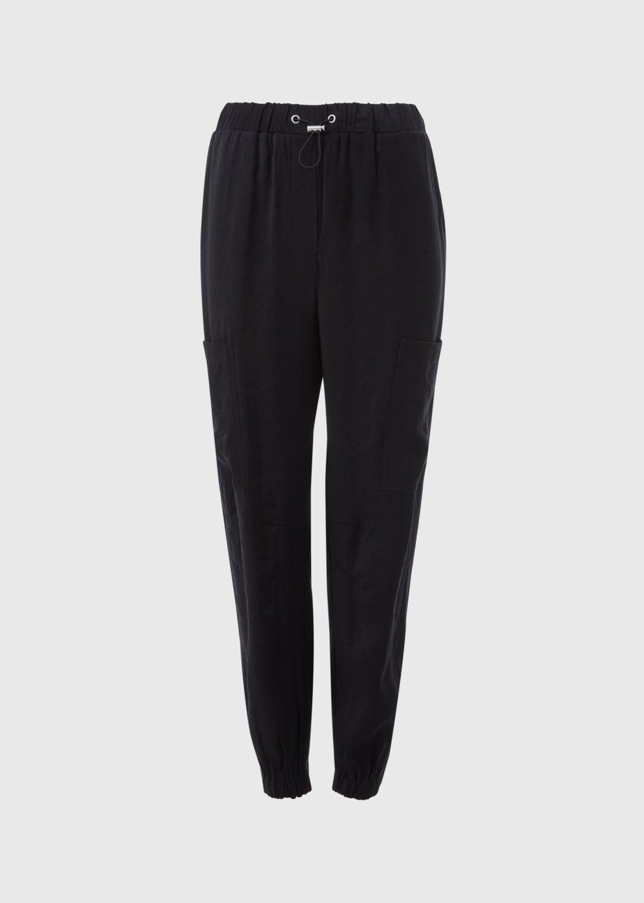 Black Smart Parachute Trousers