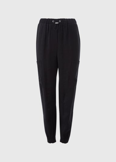 Black Smart Parachute Trousers