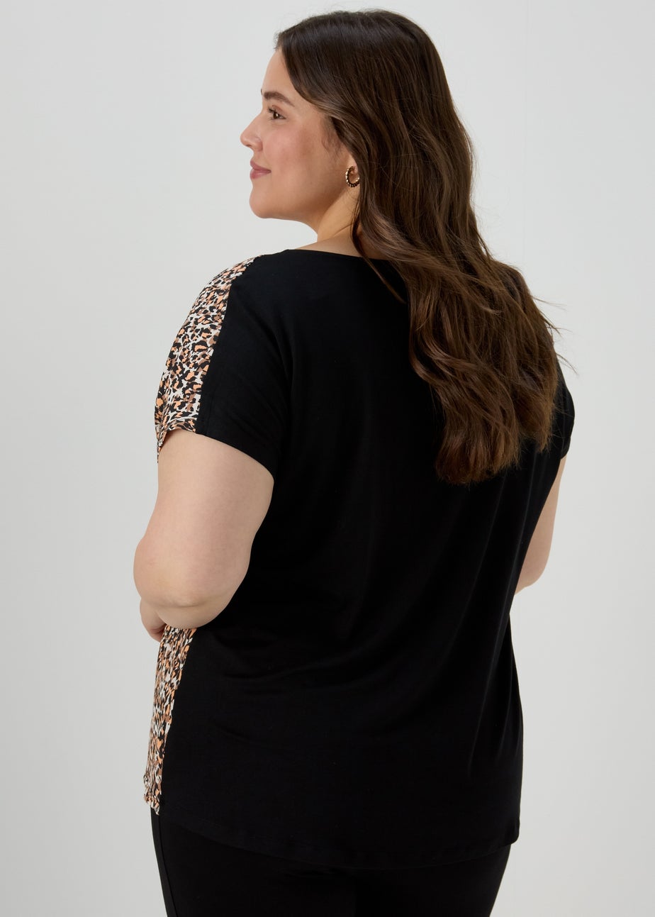 Et Vous Orange Animal Print Jersey T-Shirt