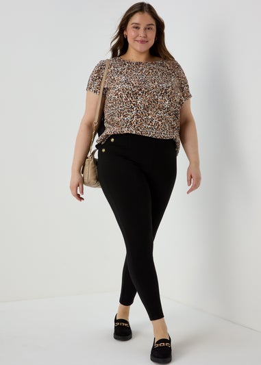 Et Vous Orange Animal Print Jersey T-Shirt