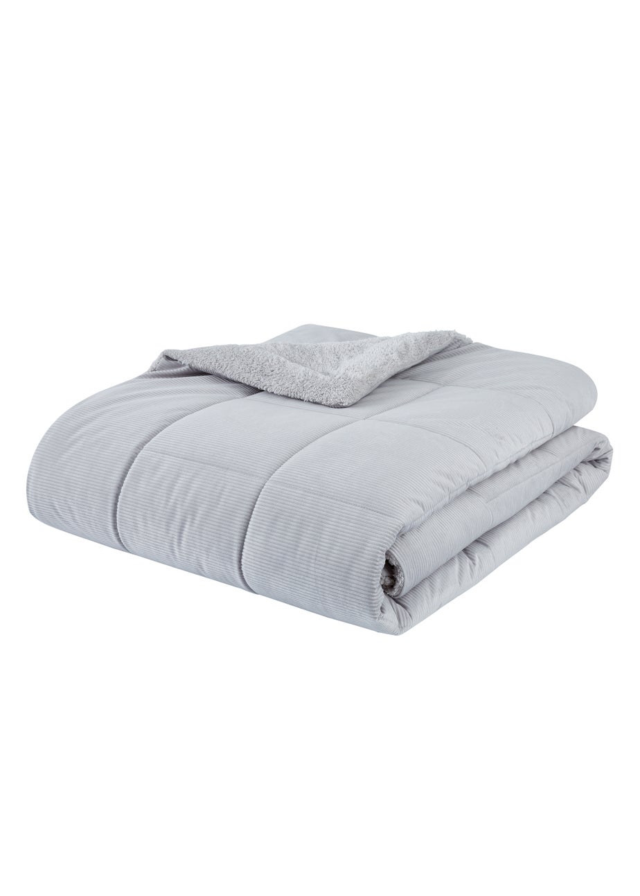 Catherine Lansfield Silver Cosy Cord Coverless Comforter Duvet (200x220cm)