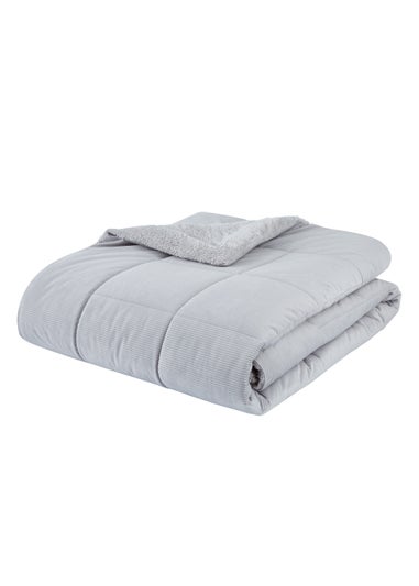 Catherine Lansfield Silver Cosy Cord Coverless Comforter Duvet (200x220cm)