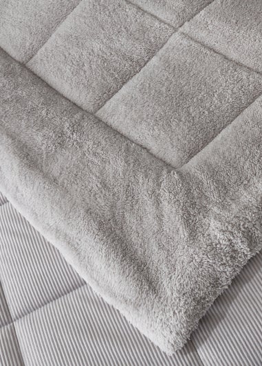 Catherine Lansfield Silver Cosy Cord Coverless Comforter Duvet (200x220cm)