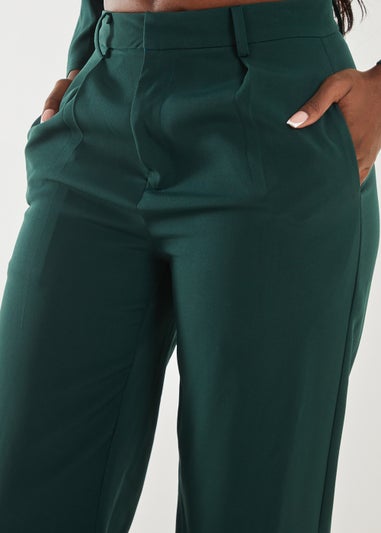 Pink Vanilla Bottle Green Wide Leg Trousers