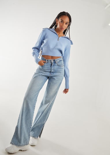 Pink Vanilla Blue Zip Up Jumper