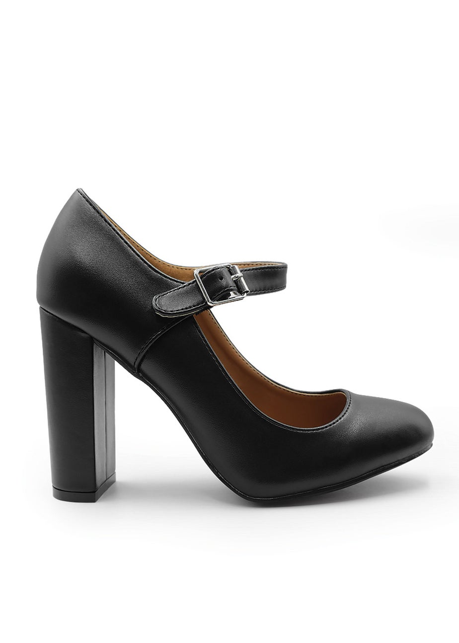 Where's That From Black Pu Michelle Block High Heel Pump