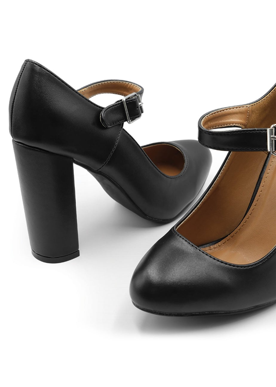 Where's That From Black Pu Michelle Block High Heel Pump