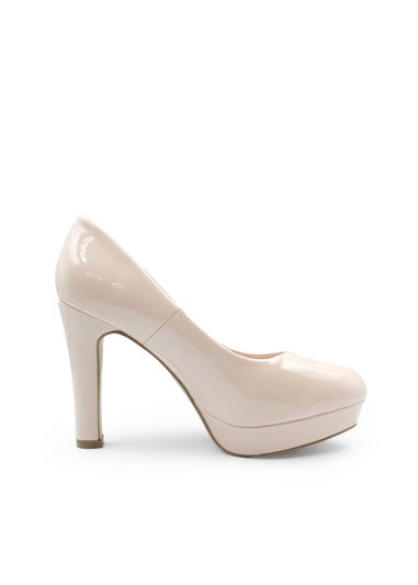Where's That From Nude Patent Alvina Platform Block High Heels
